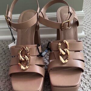Zara Women Block Heels Sandals - Size ( 9 /40 ) - New